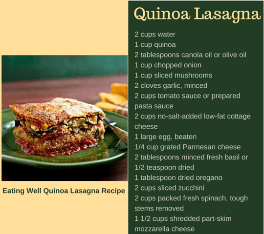Eating Well Quinoa Lasagna Recipe