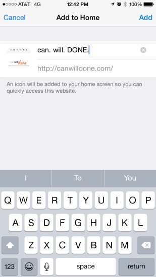 Rename iPhone url to add to home screen